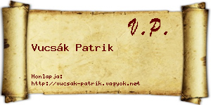 Vucsák Patrik névjegykártya