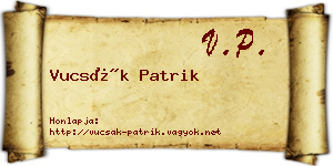 Vucsák Patrik névjegykártya